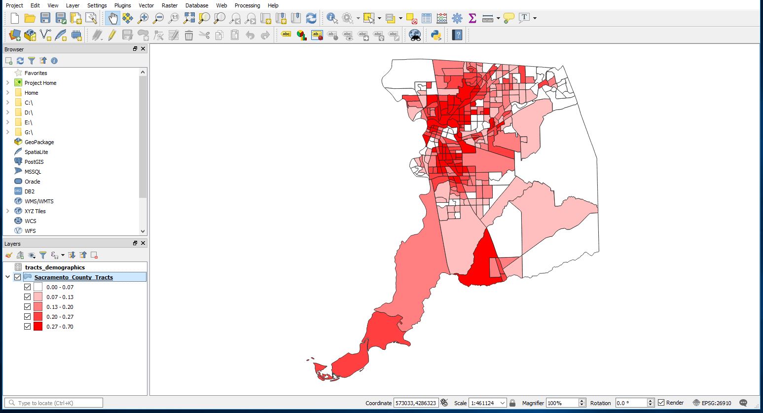 Figure 15: Map showing percent poverty in quintiles